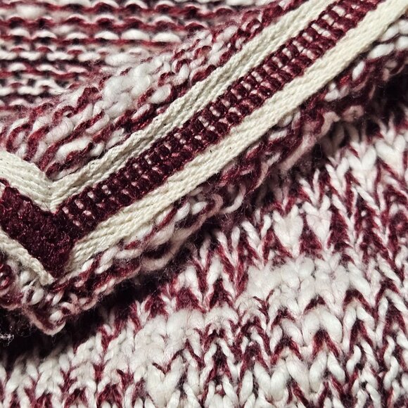 Michael Stars Burgundy Cream Knit Cardigan 1 Grunge, Coffeecore Americana Fall - Picture 7 of 14
